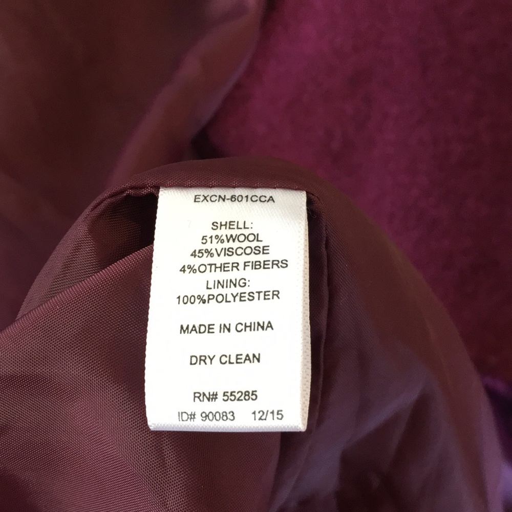 NWOT Gorgeous Express maroon wrap wool coat - Picture 7 of 8
